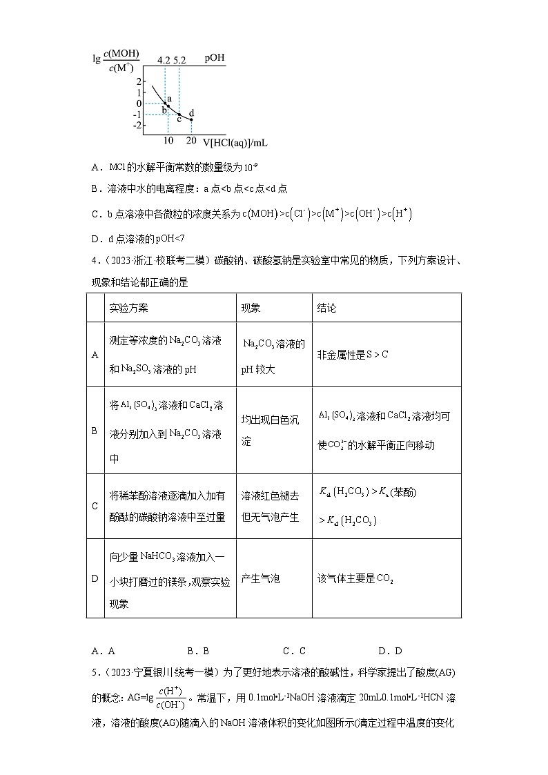 2024届高三新高考化学大一轮专题练习---盐类的水解第2页