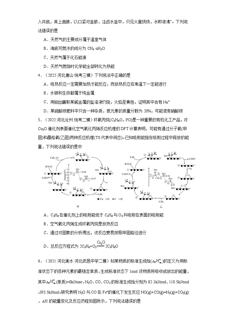 河北高考化学三年（2021-2023）模拟题汇编-14化学反应的热效应第2页