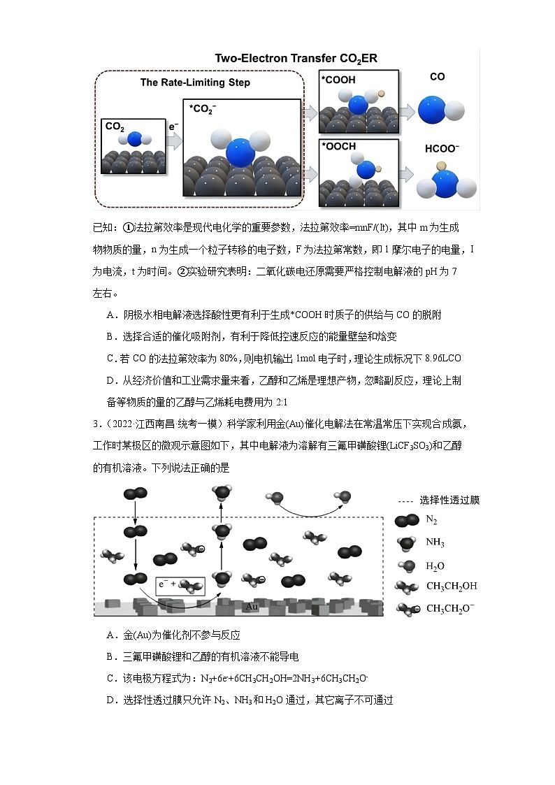 江西高考化学三年（2021-2023）模拟题汇编-12化学反应速率与化学平衡02