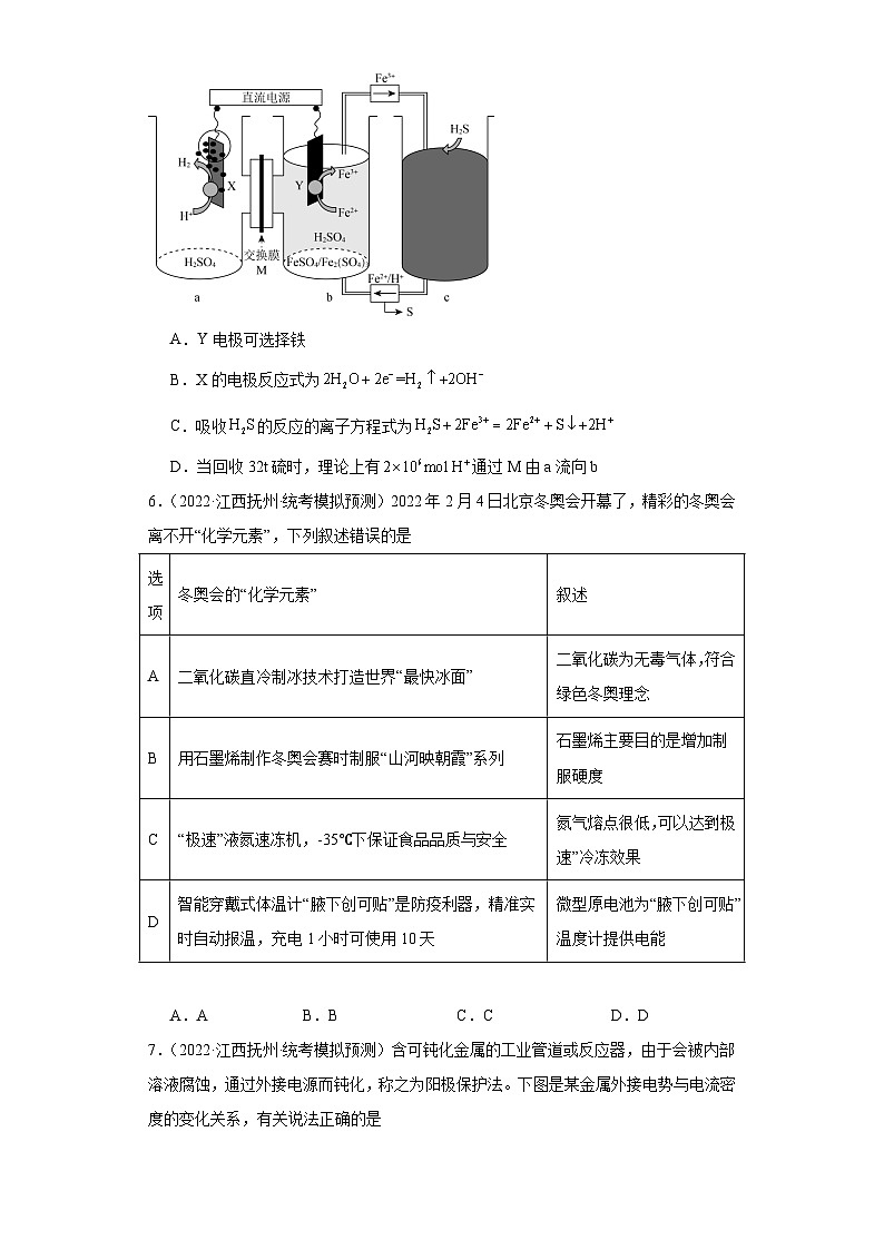 江西高考化学三年（2021-2023）模拟题汇编-14化学能与电能03