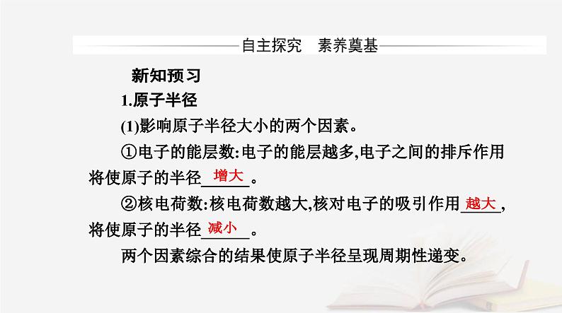 新教材2023高中化学第一章原子结构与性质第二节原子结构与元素的性质课时2元素周期律课件新人教版选择性必修204