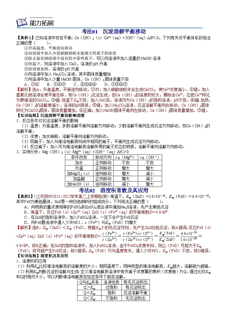 第19讲 沉淀溶解平衡-2023-2024学年高二化学同步精品讲义（鲁科选择性必修1）03