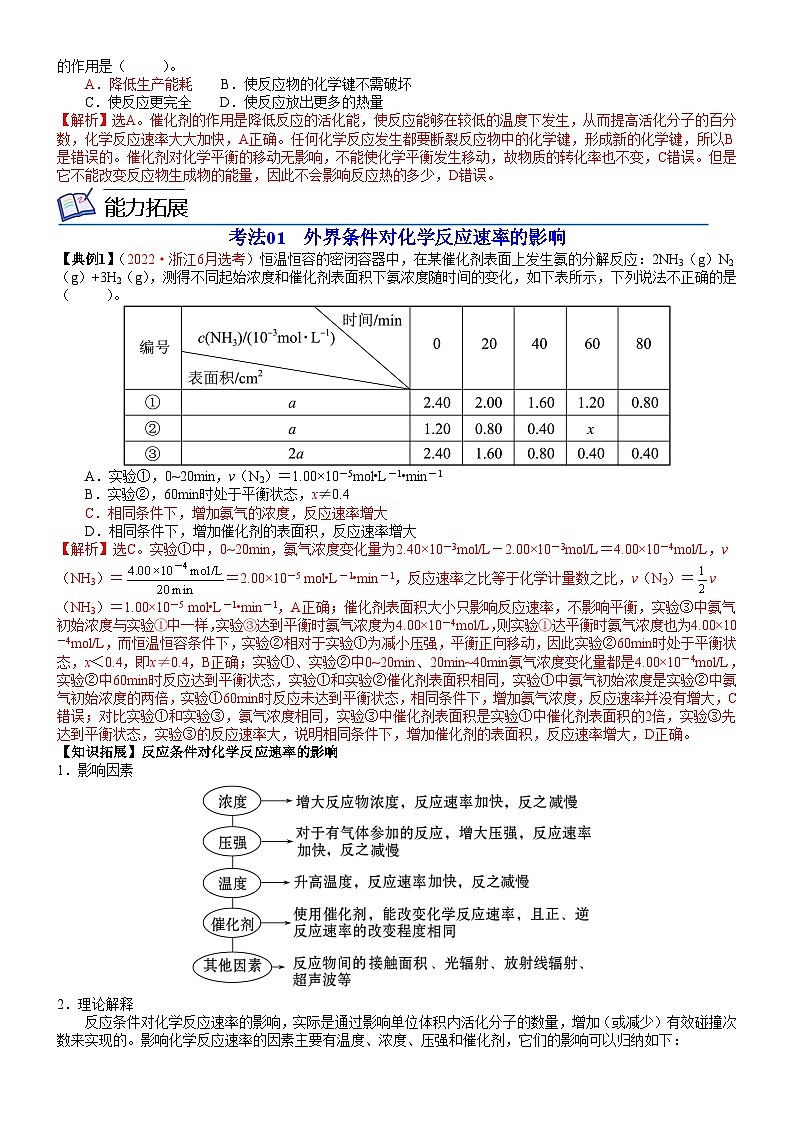 第12讲 浓度、温度、催化剂对化学反应速率的影响-2023-2024学年高二化学同步精品讲义（鲁科选择性必修一）03