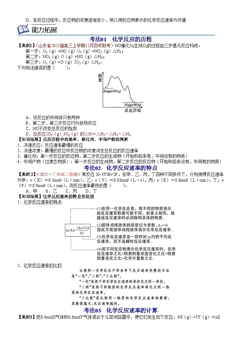 第11讲 化学反应是有历程的　化学反应速率（学生版）-高二化学同步精品讲义（鲁科选择性必修一）第2页