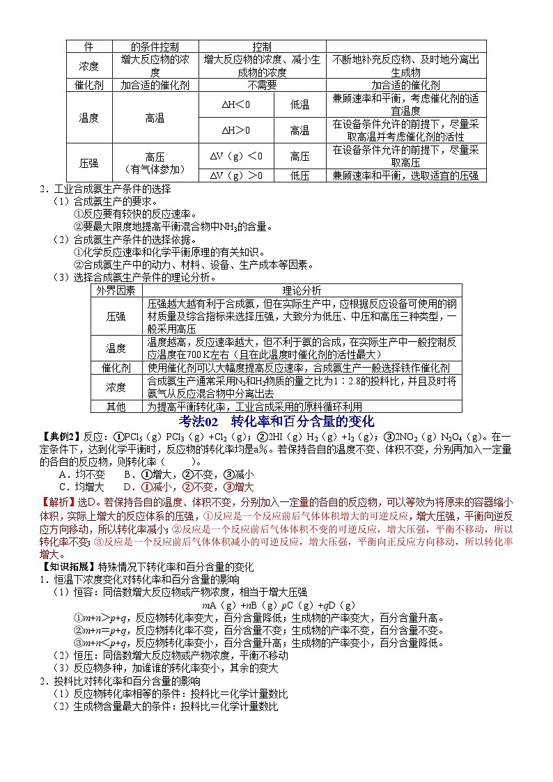 第13讲 化学反应条件的优化——工业合成氨-2023-2024学年高二化学同步精品讲义（鲁科选择性必修一）03