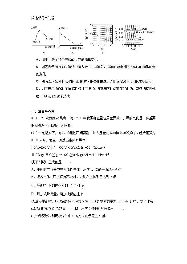 陕西高考化学三年（2021-2023）模拟题汇编-13化学反应的热效应03