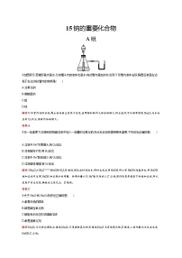 2022年高一化学人教版必修1暑假练习练（含答案）：15钠的重要化合物