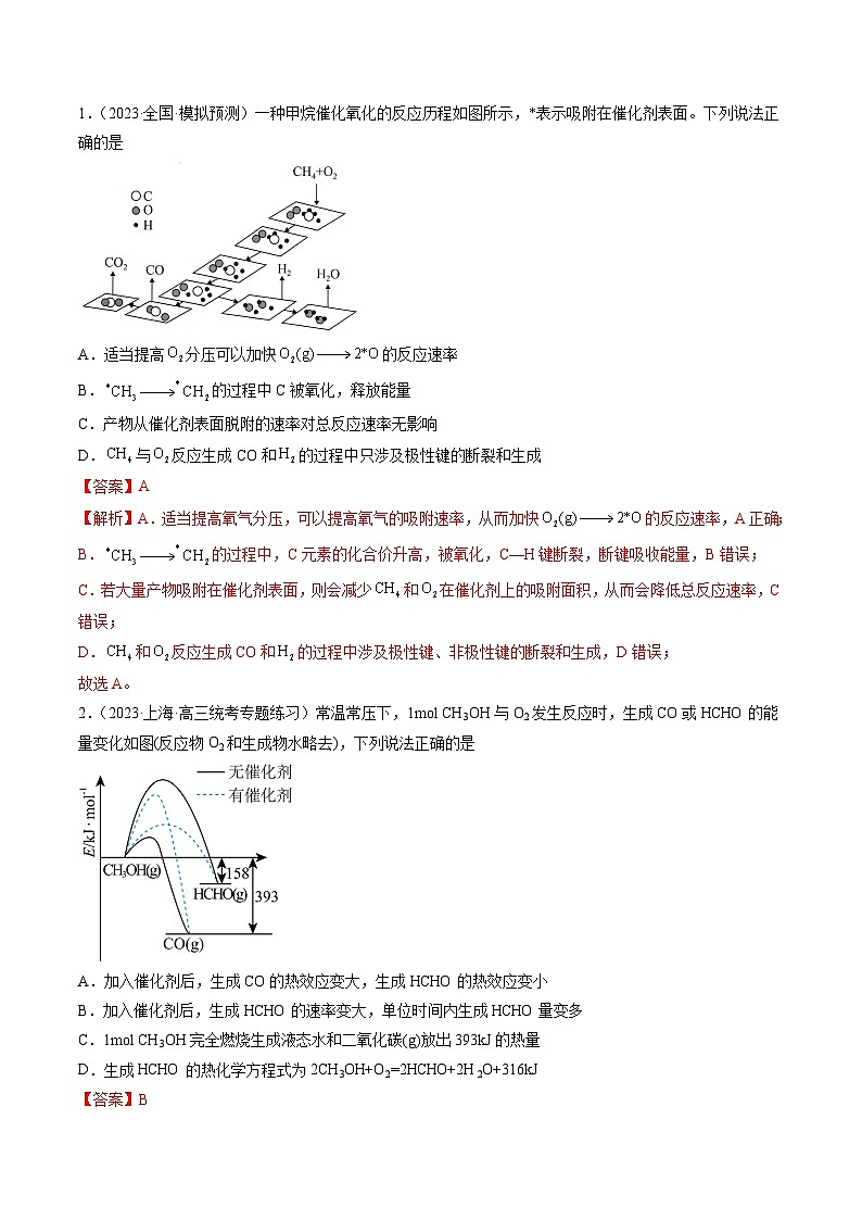 2023年高考真题和模拟题化学分项汇编（全国通用）专题06+化学反应中的能量变化及反应机理03