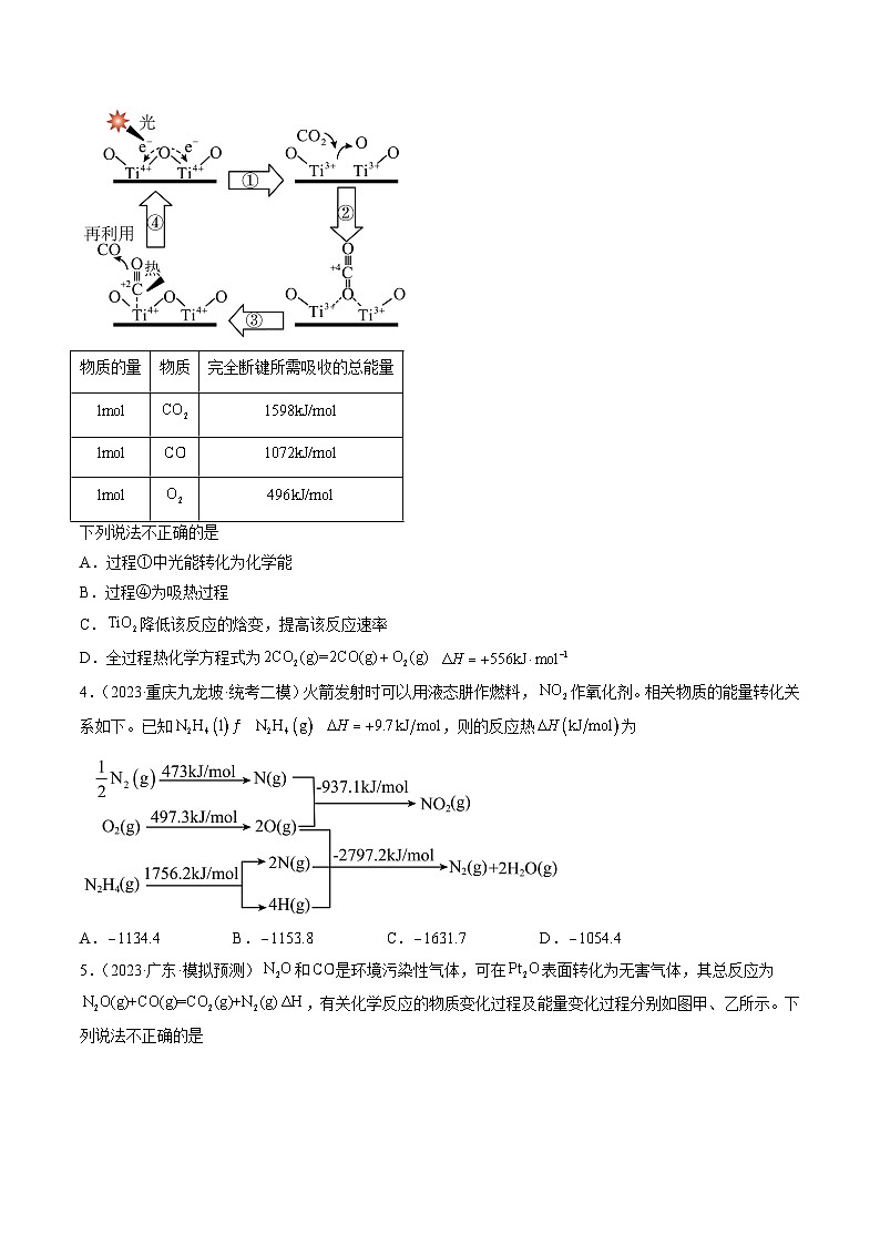 2023年高考真题和模拟题化学分项汇编（全国通用）专题06+化学反应中的能量变化及反应机理03