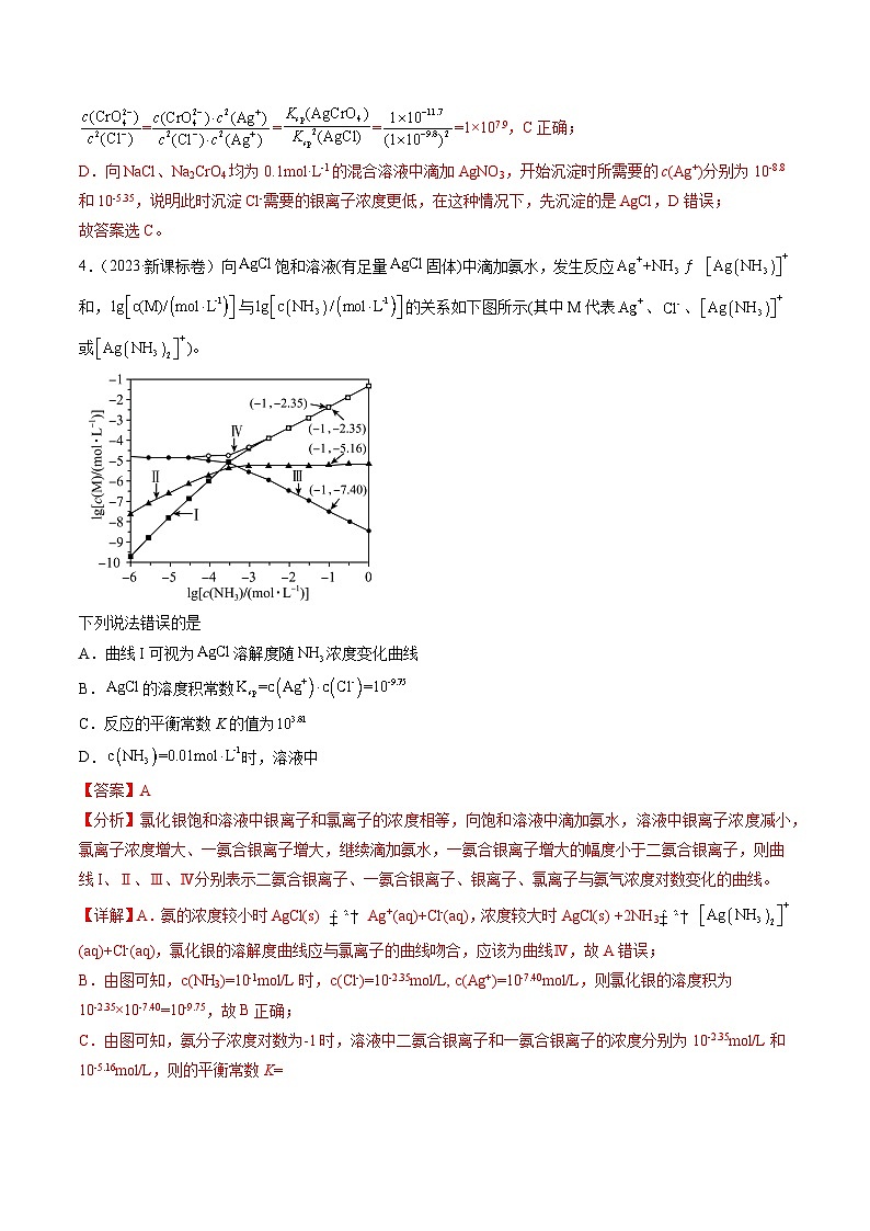 2023年高考真题和模拟题化学分项汇编（全国通用）专题09+水溶液中的离子反应与平衡03