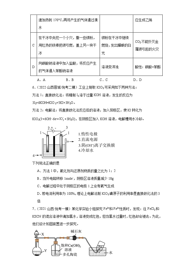 山西高考化学三年（2021-2023）模拟题汇编-03氧化还原反应第3页
