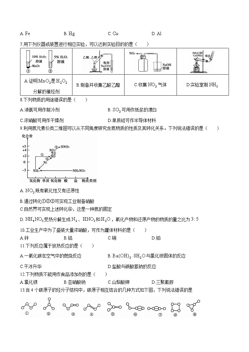 青海省西宁市2022-2023学年高一下学期期末调研测试化学试题（Word版含答案）第2页