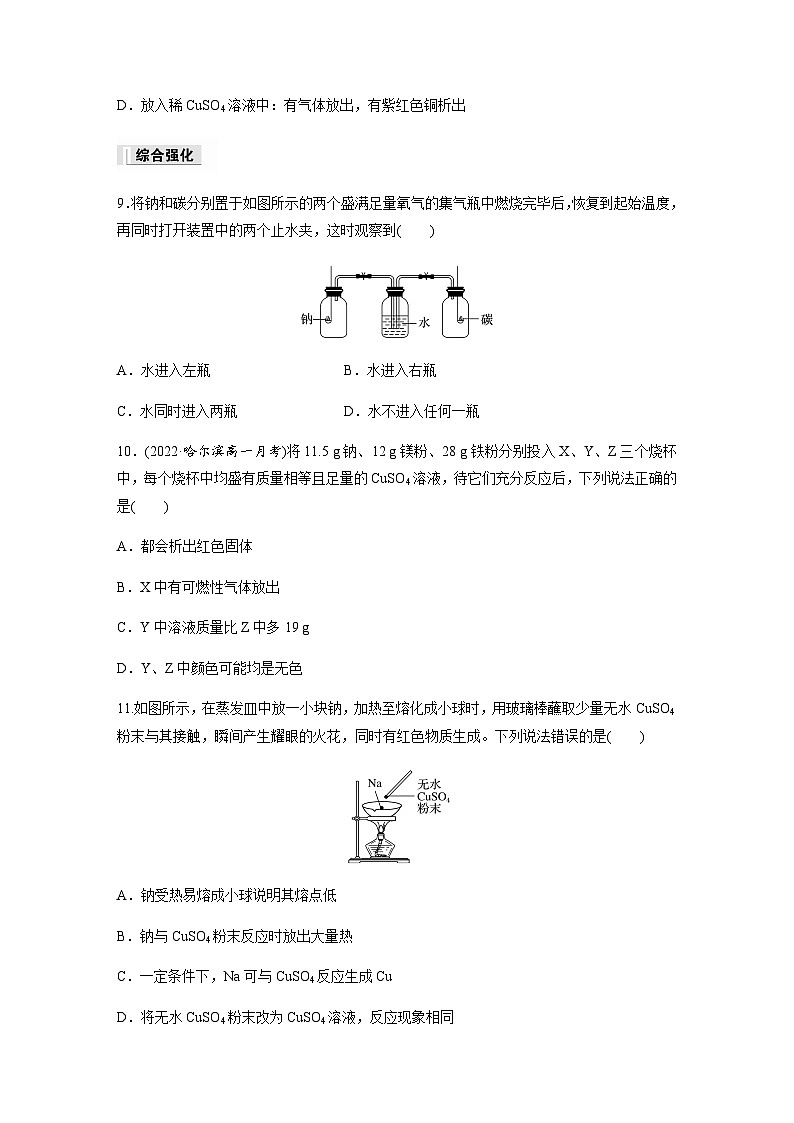 第二章　第一节　第1课时　活泼的金属单质——钠  课时练  （含答案）—2023-2024学年（人教版2019）高中化学必修1第3页