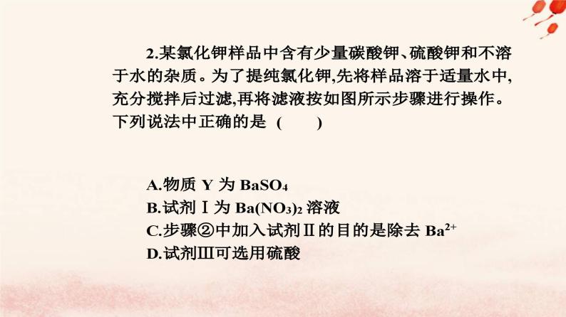 新教材2023高中化学第五章化工生产中的重要非金属元素实验活动4用化学沉淀法去除粗盐中的杂质离子课件新人教版必修第二册07