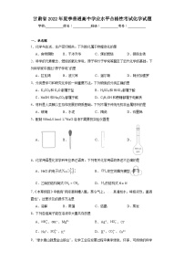 甘肃省2022年夏季普通高中学业水平合格性考试化学试题（含解析）