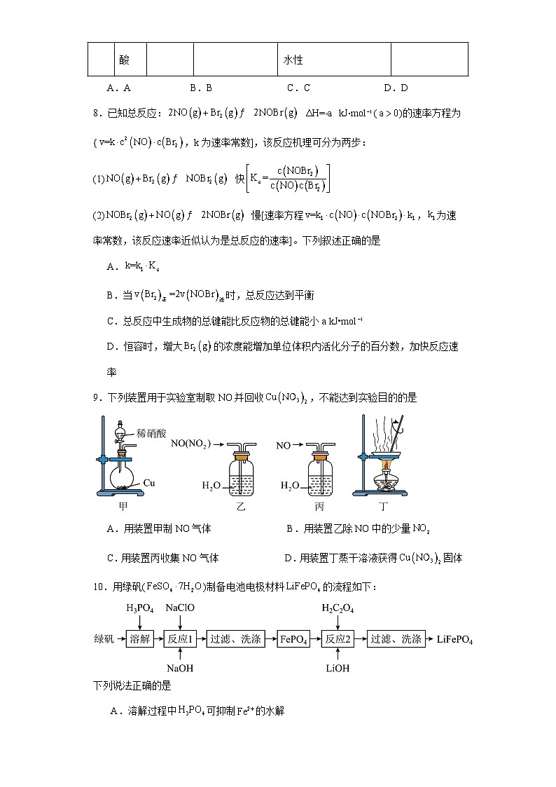 江西省宜春市宜丰中学2023届高三模拟预测化学试题（含解析）第3页