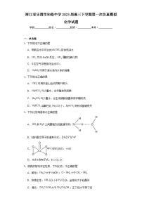 浙江省乐清市知临中学2023届高三下学期第一次仿真模拟化学试题（含解析）