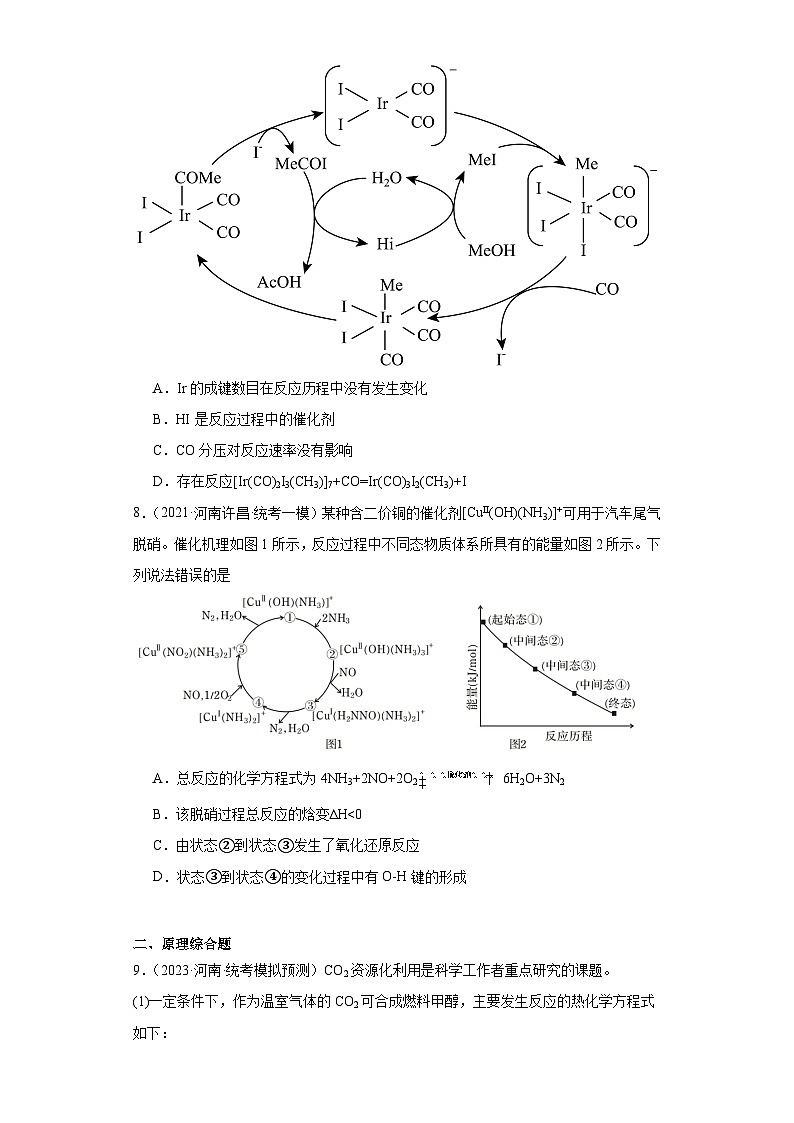 河南高考化学三年（2021-2023）模拟题汇编-14化学反应的热效应（1）03