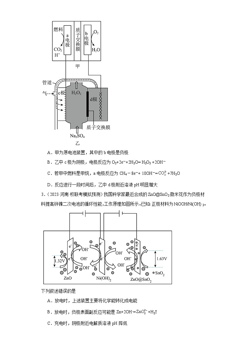 河南高考化学三年（2021-2023）模拟题汇编-20化学能与电能（1）第2页