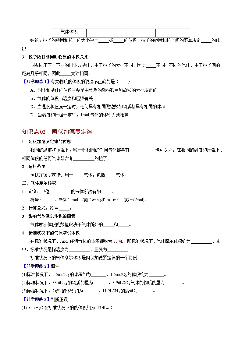 1.2.2 气体摩尔体积（学生版）-高一化学同步讲义（苏教必修第一册 ）第2页