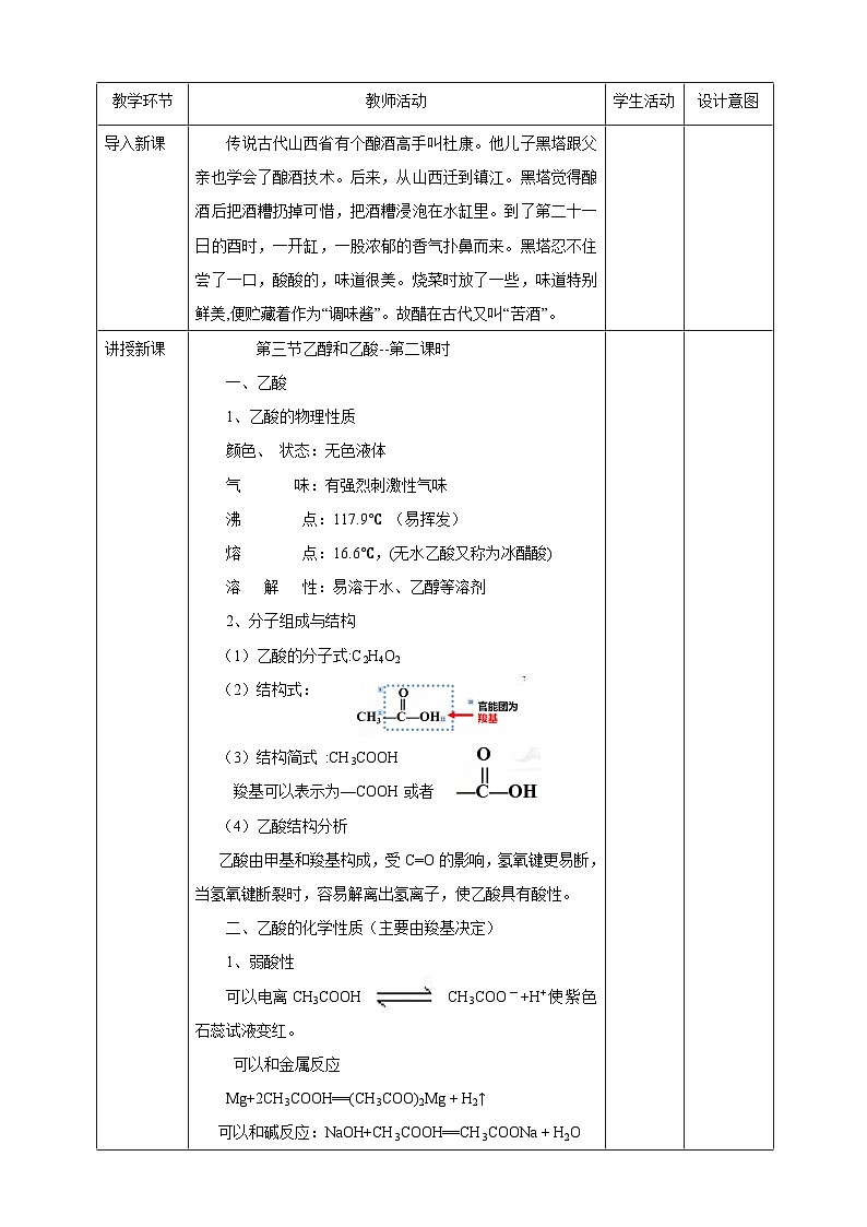 新人教版必修2化学7.3《乙醇和乙酸》（第二课时）课件+教案02