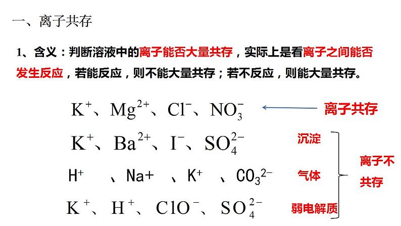 第一章 第二节 离子反应 -----第四课时 离子反应的应用： 离子共存、离子检验与推断  课件PPT第4页