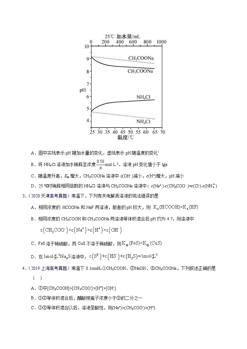 十年(23-22)高考化学真题分项汇编专题47  盐类水解及应用（原卷版）第2页
