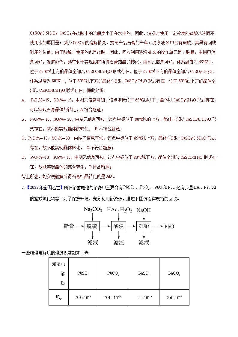 十年(23-22)高考化学真题分项汇编专题79  工艺流程 溶度积计算（教师版）第3页