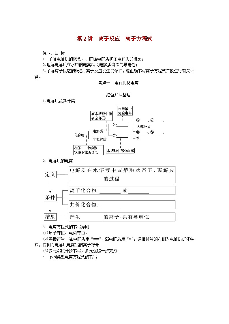 2024版新教材高考化学全程一轮总复习2离子反应离子方程式（课件+课时作业+学生用书）（3份）01