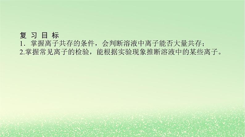 2024版新教材高考化学全程一轮总复习第一章物质及其变化第3讲离子共存离子的检验和推断课件第2页