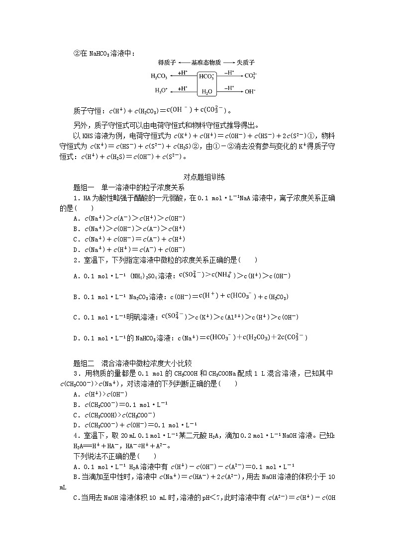 2024版新教材高考化学全程一轮总复习第八章水溶液中的离子平衡第29讲溶液中“粒子”浓度关系学生用书第2页