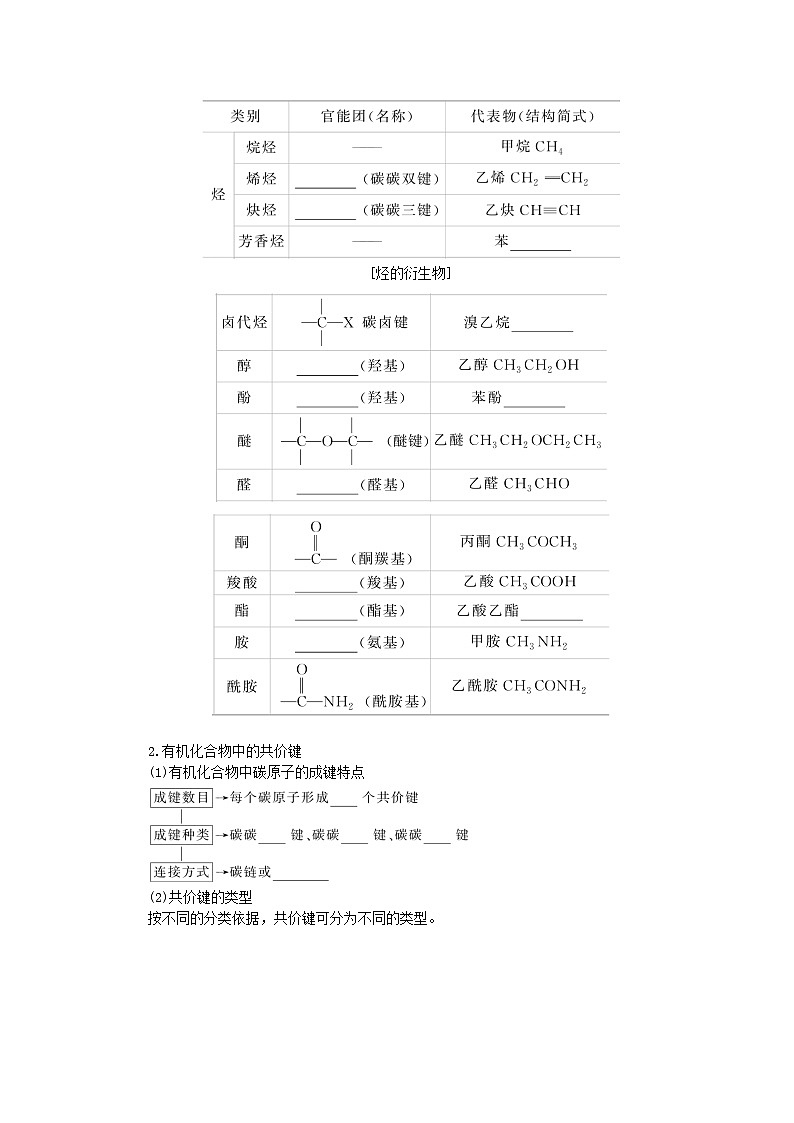 2024版新教材高考化学全程一轮总复习第九章有机化学基础第31讲认识有机化合物（课件+课时作业+学生用书）（3份）02
