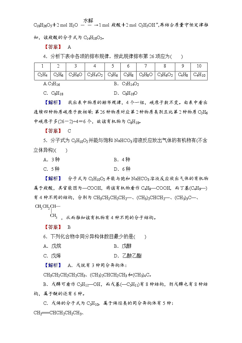 2022年高中化学必修二章末综合测评3 Word版含解析第2页