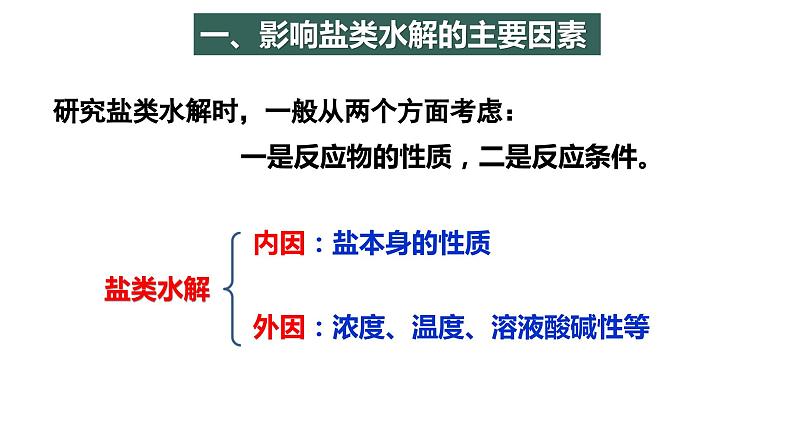 3.3.2 影响盐类水解的主要因素 盐类水解的应用课件PPT04