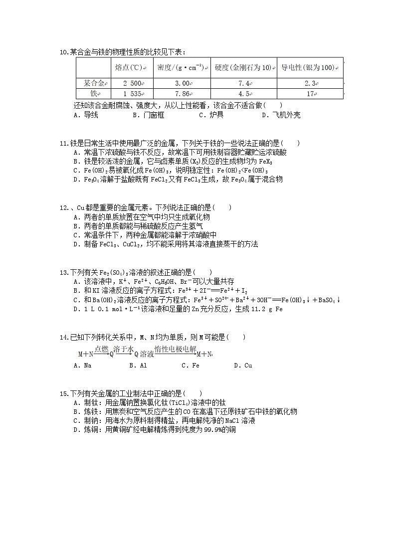 （通用版）高考化学一轮复习检测07 铜铁及其化合物（含答案解析）第3页