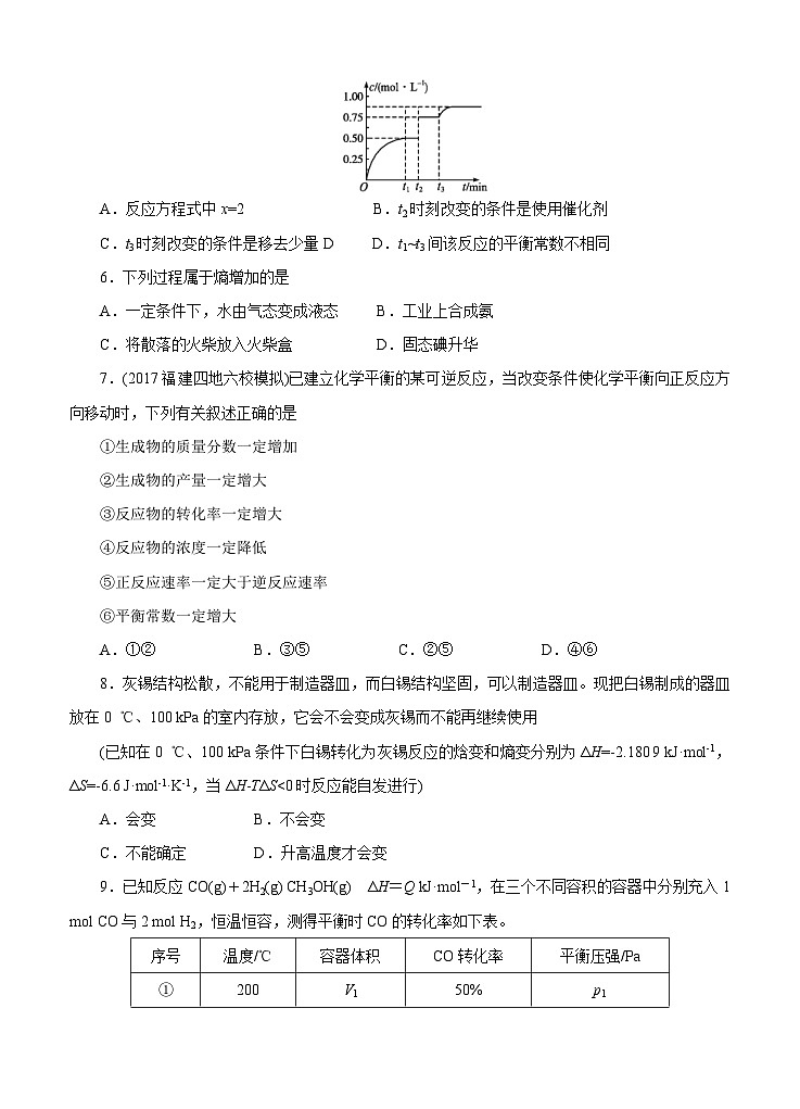 (经典版)高考化学一轮单元卷：第10单元 化学反应速率与化学平衡 B卷(含答案解析)03