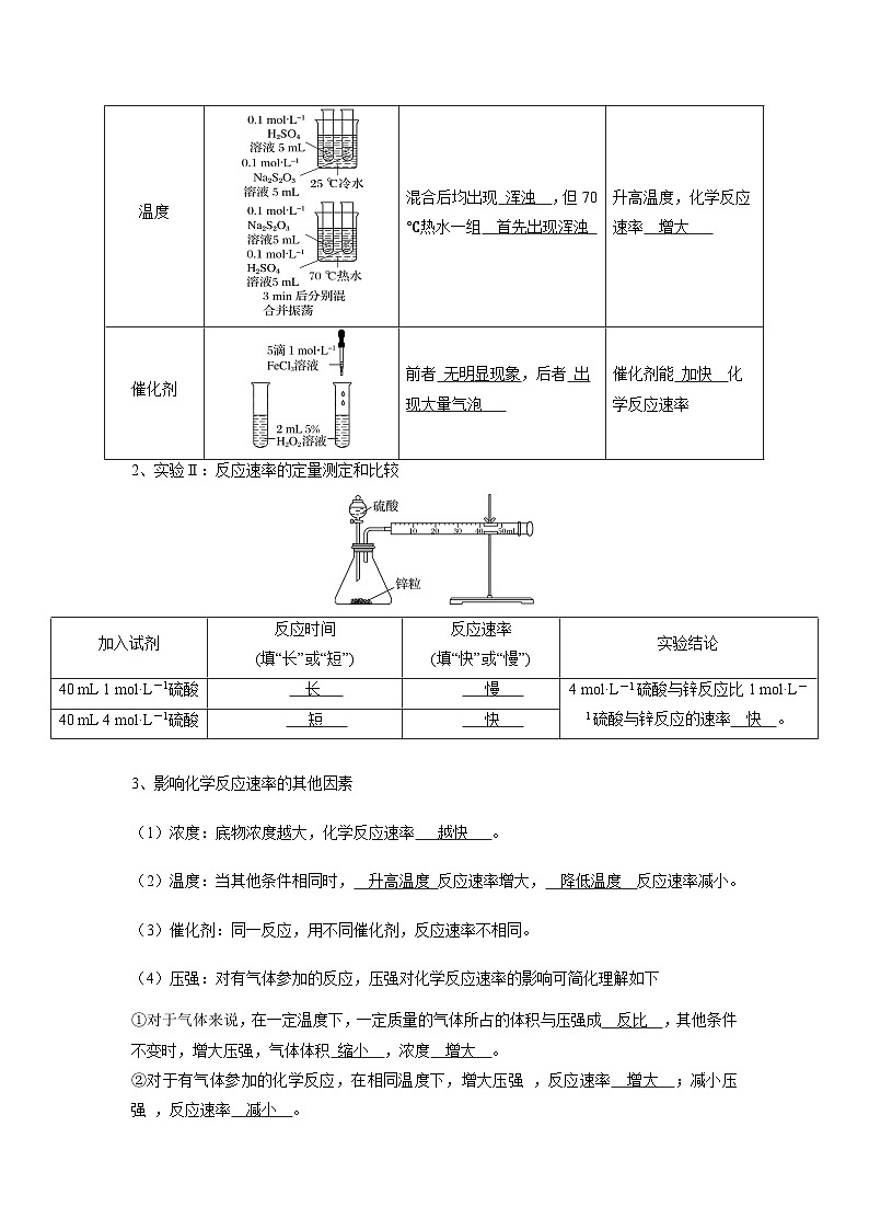 2023-2024学年-高中化学人教版（2019）选择性必修一第二章  化学反应速率与化学平衡  第一节  化学反应速率 试卷03