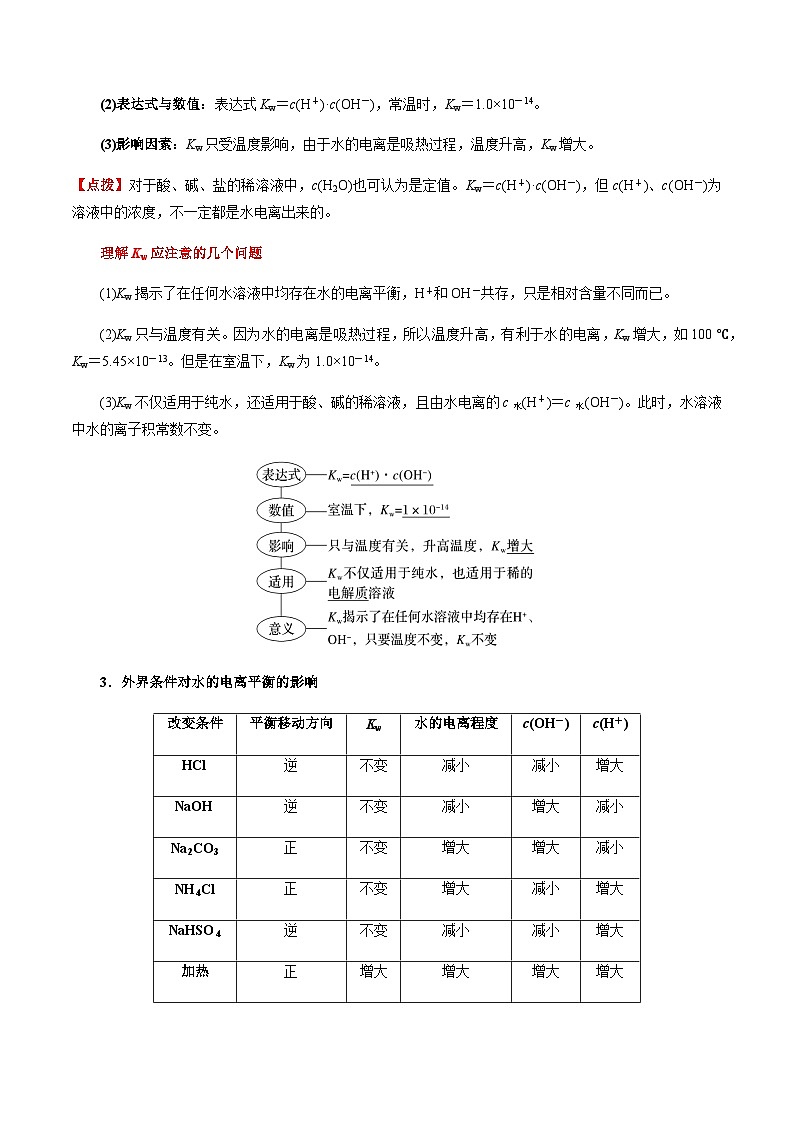 3.2 水的电离和溶液的pH（第1课时 水的电离 溶液的酸碱性与pH）（原卷版）-高二化学同步素养目标精品讲义（人教版选择性必修1）第2页