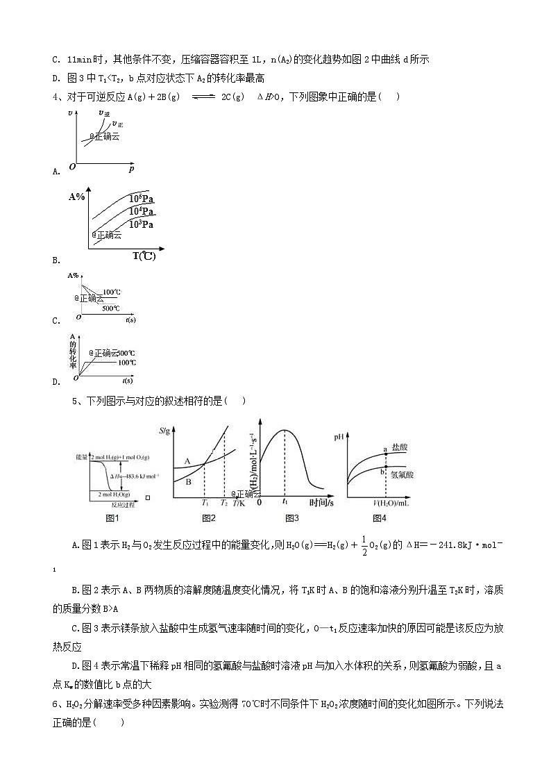 高考化学高频考点小题突破训练6化学反应速率与平衡 含解析02