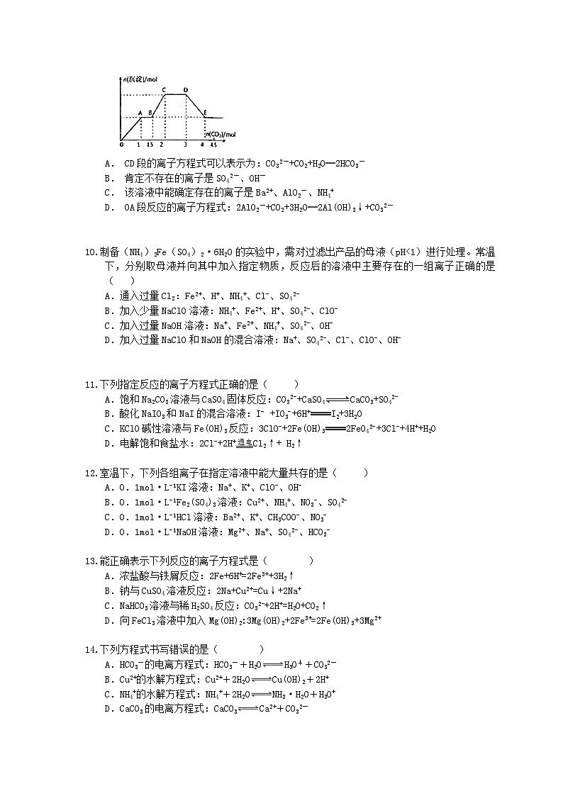 高考化学一轮复习 离子反应离子方程式 考点专练（含答案解析）03