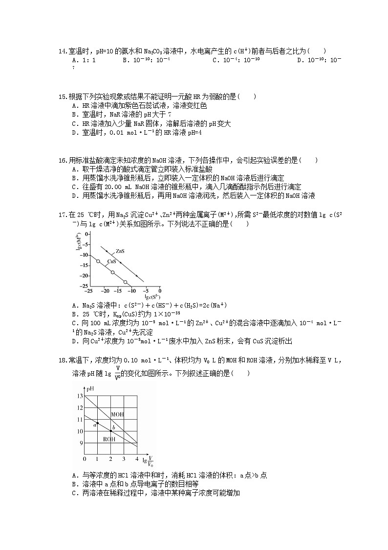 高考化学一轮复习 水溶液中的离子平衡 考点专练（含答案解析）第3页