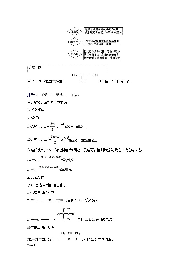 2020_2021学年新教材高中化学第1章有机化合物的结构与性质烃3.2烯烃和炔烃及其性质学案鲁科版选择性必修3第2页