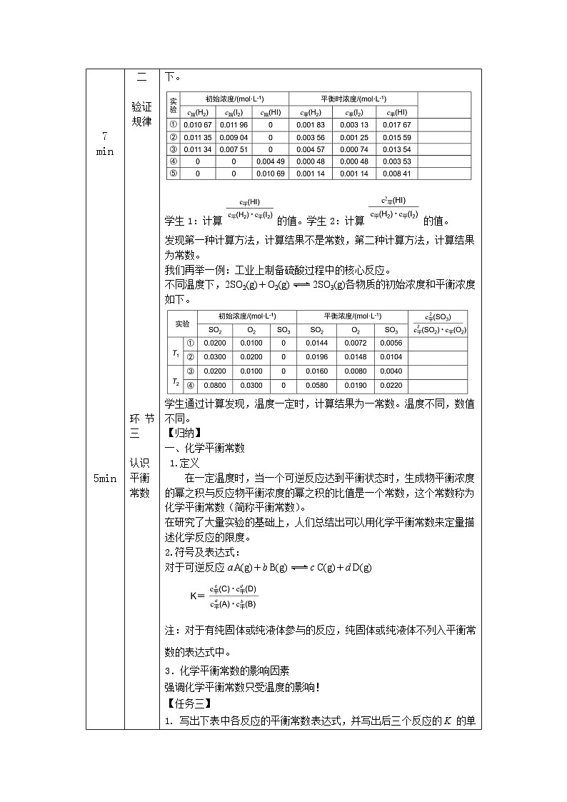 鲁科版2019 高中化学 选修一2.2 化学反应的限度 教案（4课时）02