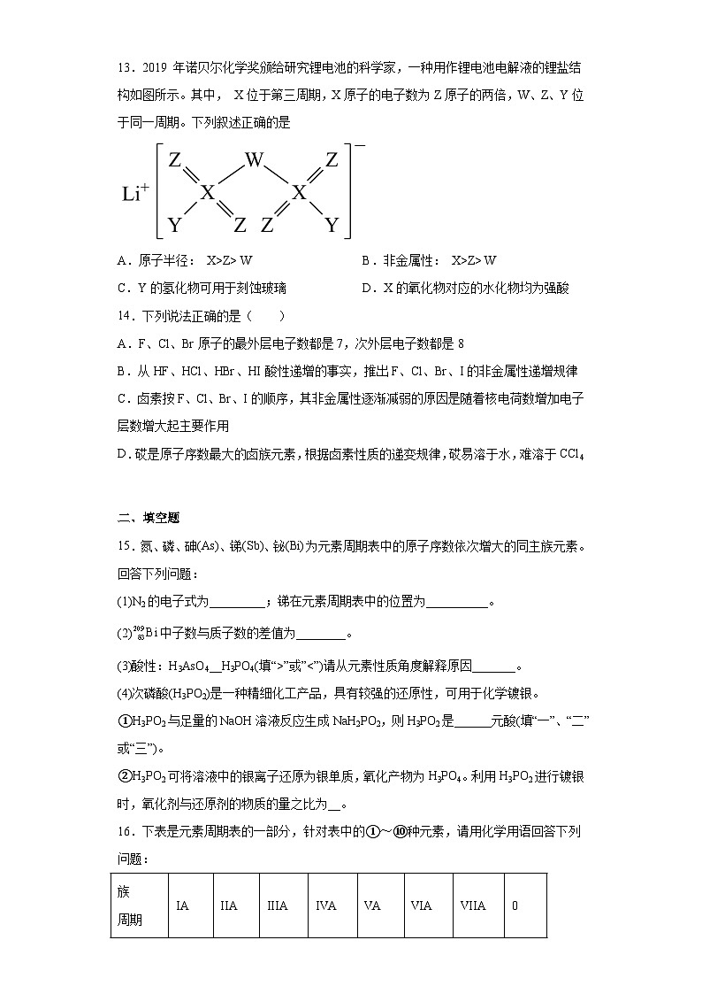 苏教版2019 高中化学 必修一 专题5《微观结构与物质的多样性》 同步练习 （含解析）03
