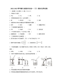 2022-2023学年浙江省杭州市高一（下）期末化学试卷（含解析）