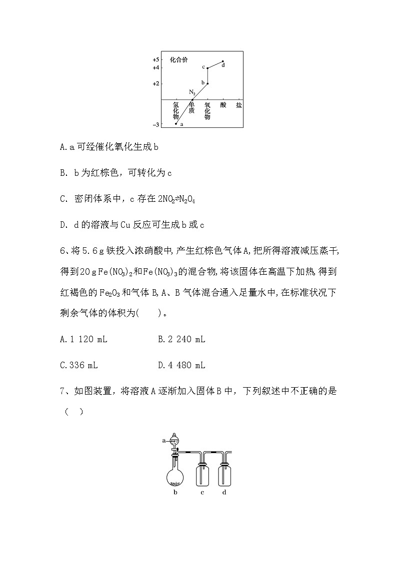 2024届高三新高考化学大一轮专题复习课时作业：氮及其化合物的转化关系03