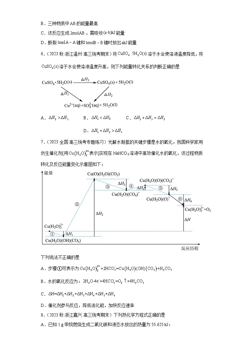 2024届高三新高考化学大一轮专题练习 化学反应的热效应03
