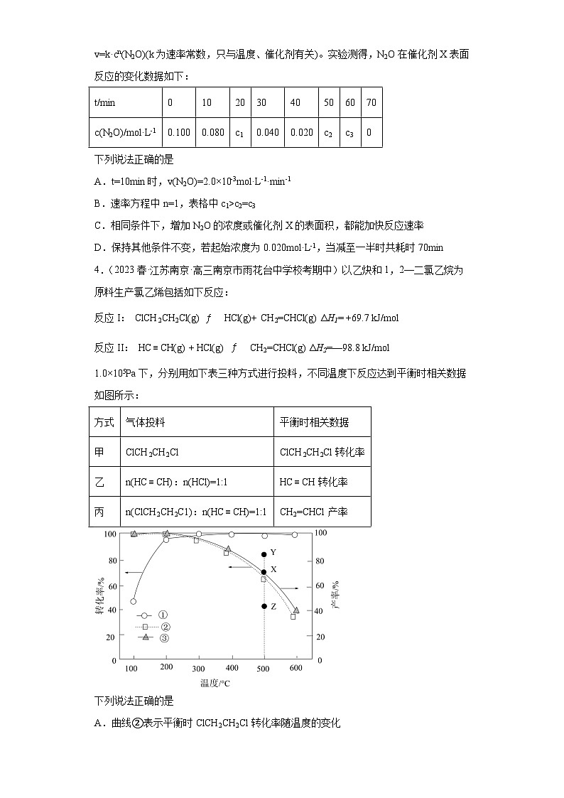 2024届高三新高考化学大一轮专题练习  化学反应速率与化学平衡02
