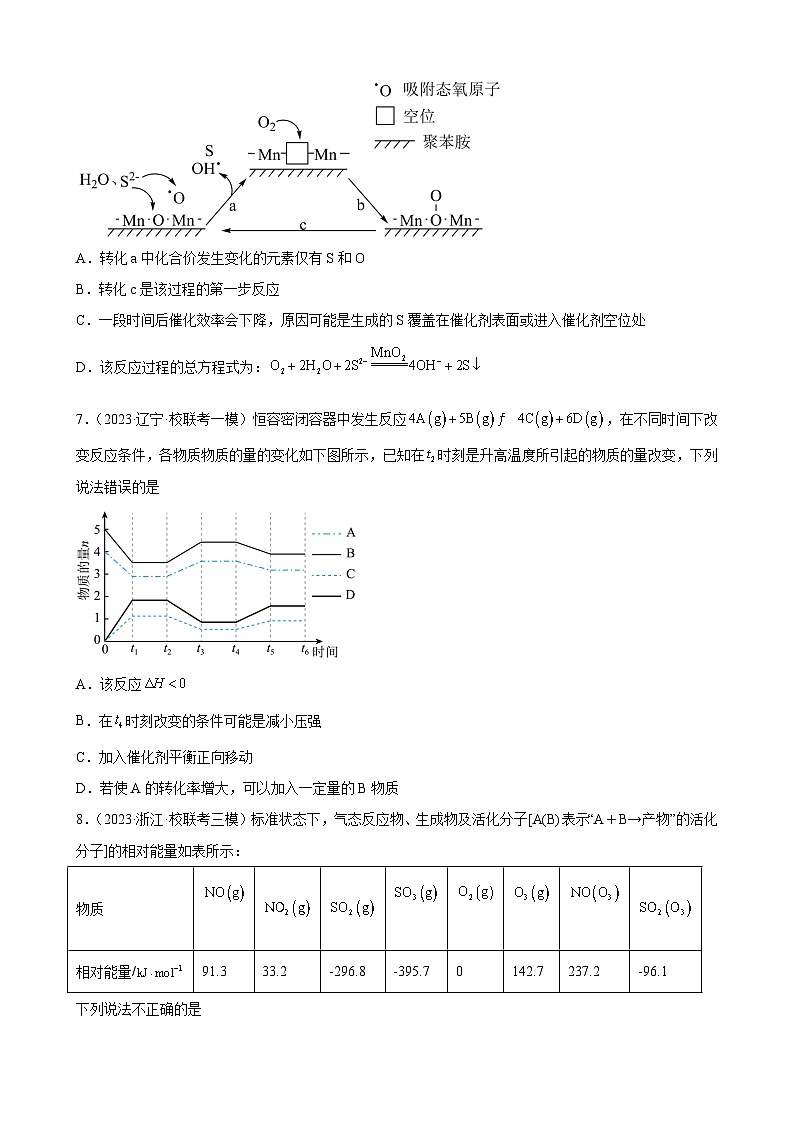 2024届高三新高考化学大一轮专题练习：化学反应速率与化学平衡03