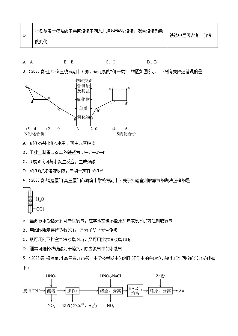 2024届高三新高考化学大一轮专题练习--氮族元素及其化合物第2页
